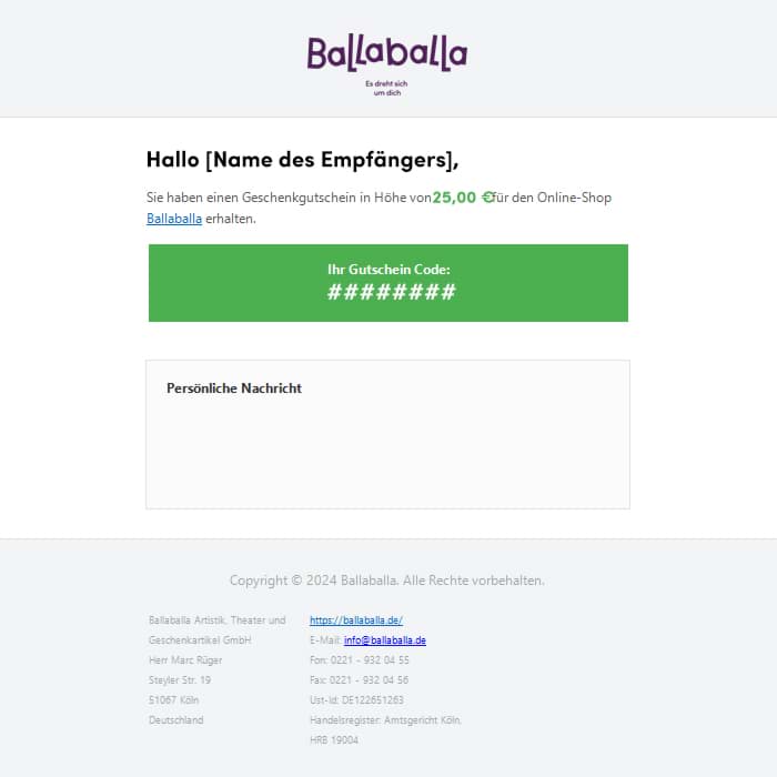 Bild von Geschenkgutschein 25 EUR