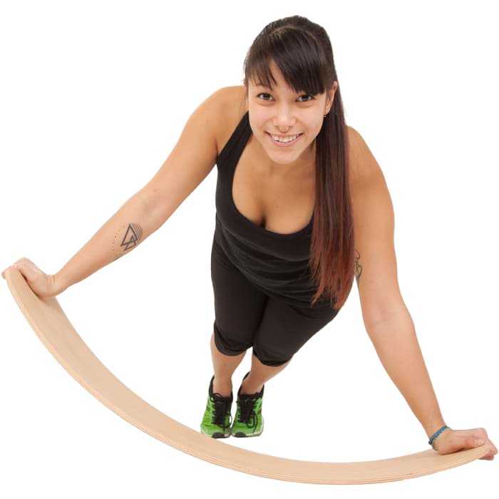 Bild von das.Brett - Balance Board natur klar lackiert mit Kork